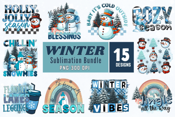 Winter Sublimation PNG Design Bundle