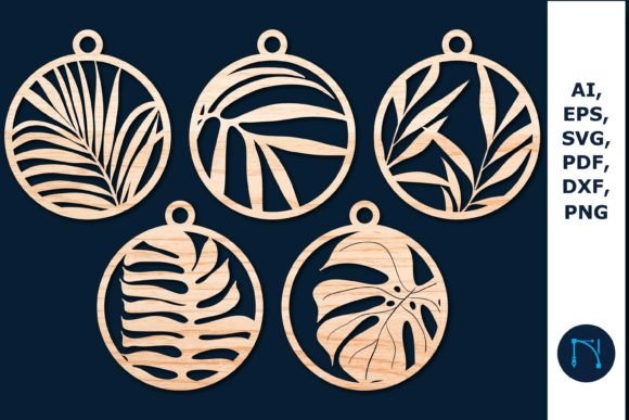 Laser Cut Tropical Leaf Keychain Bundle