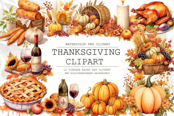 Thanksgiving Clipart Bundle Fall PNG