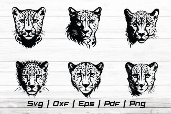 Cheetah Head Svg Silhouette Cut File