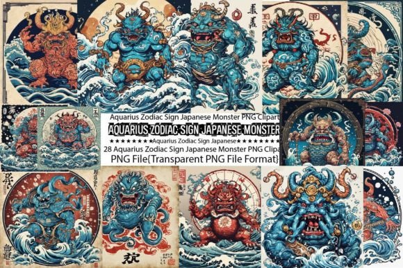 Aquarius Zodiac Sign Japanese Monster