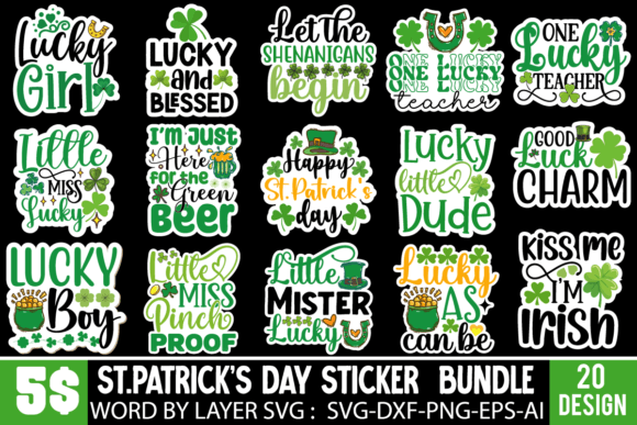 St.patrick's Day Sticker Design Bundle