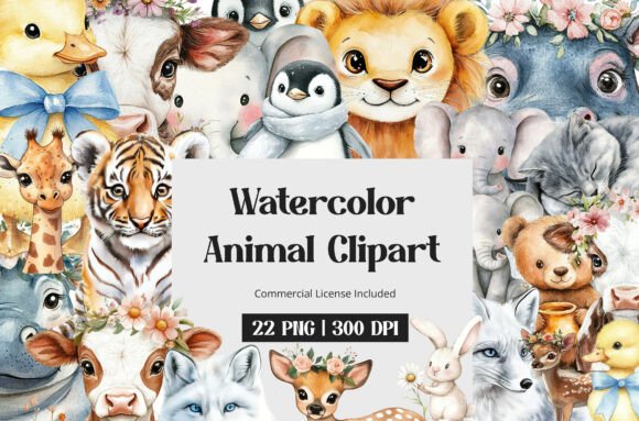 Watercolor Animal Clipart
