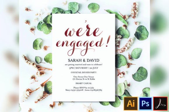Rose Gold Engagement Invitation Template
