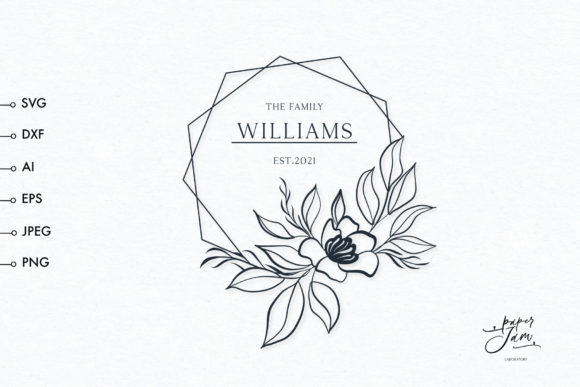 Floral Monogram Frame Svg