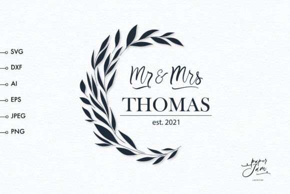 Wedding Monogram Frame Svg Family Name