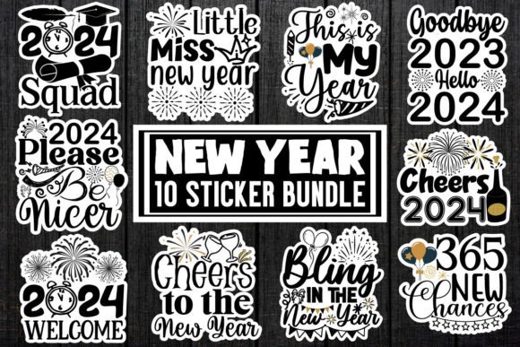 New Year Sticker DEsign Bundle