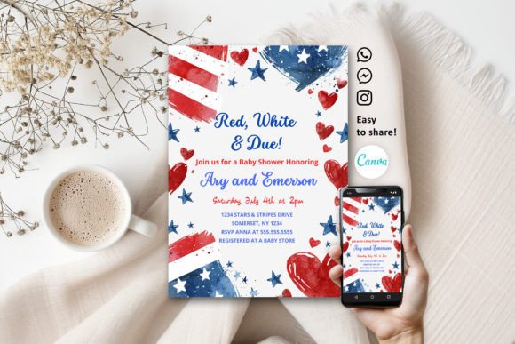 July of 4th Baby Shower Invitation