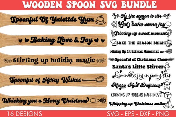 Wooden Spoon Christmas SVG Bundle